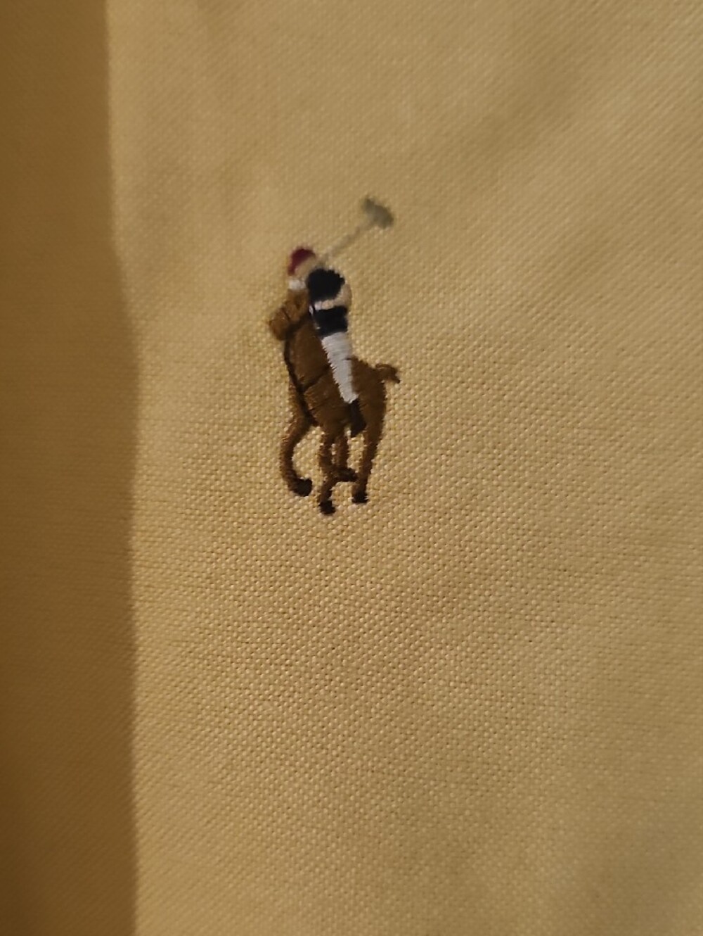 Ralph Lauren Men’s Pale Yellow Button-Down Shirt with Pony Logo - Picture 2 of 6
